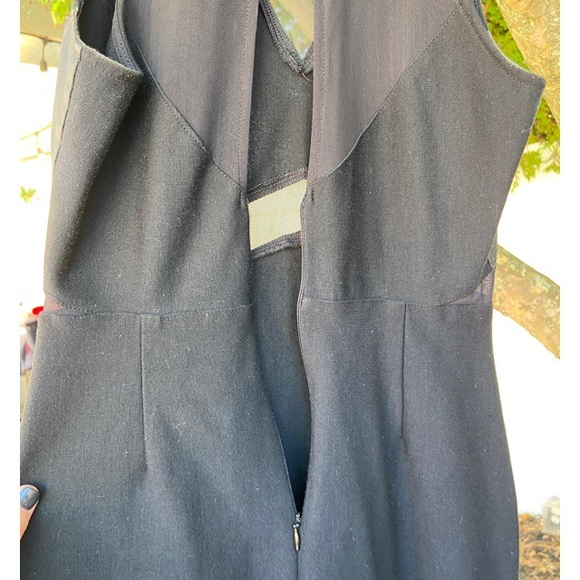 Lush Bodycon Black Dress with Mesh Cutouts - Picture 4 of 7